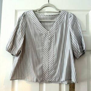 Gray Striped Women's Top